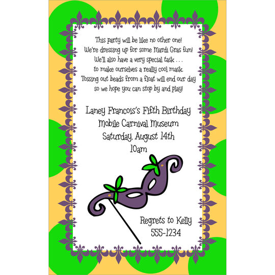 Festive Mardi Gras Invitations